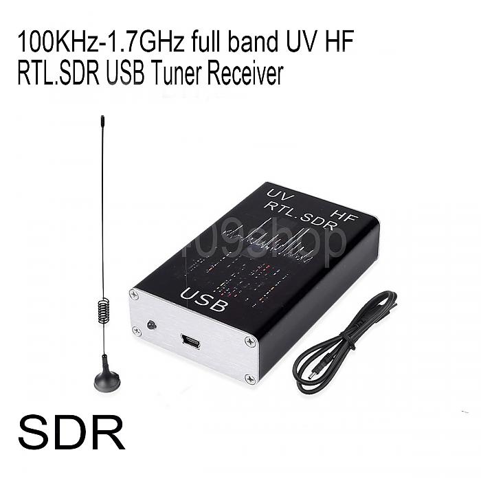 KKmoon 100KHz-1.7GHz Receptor de Sintonizador Banda Completa UV HF RTL-SDR USB R820T RTL2832U AM CW FM DSB LSB 